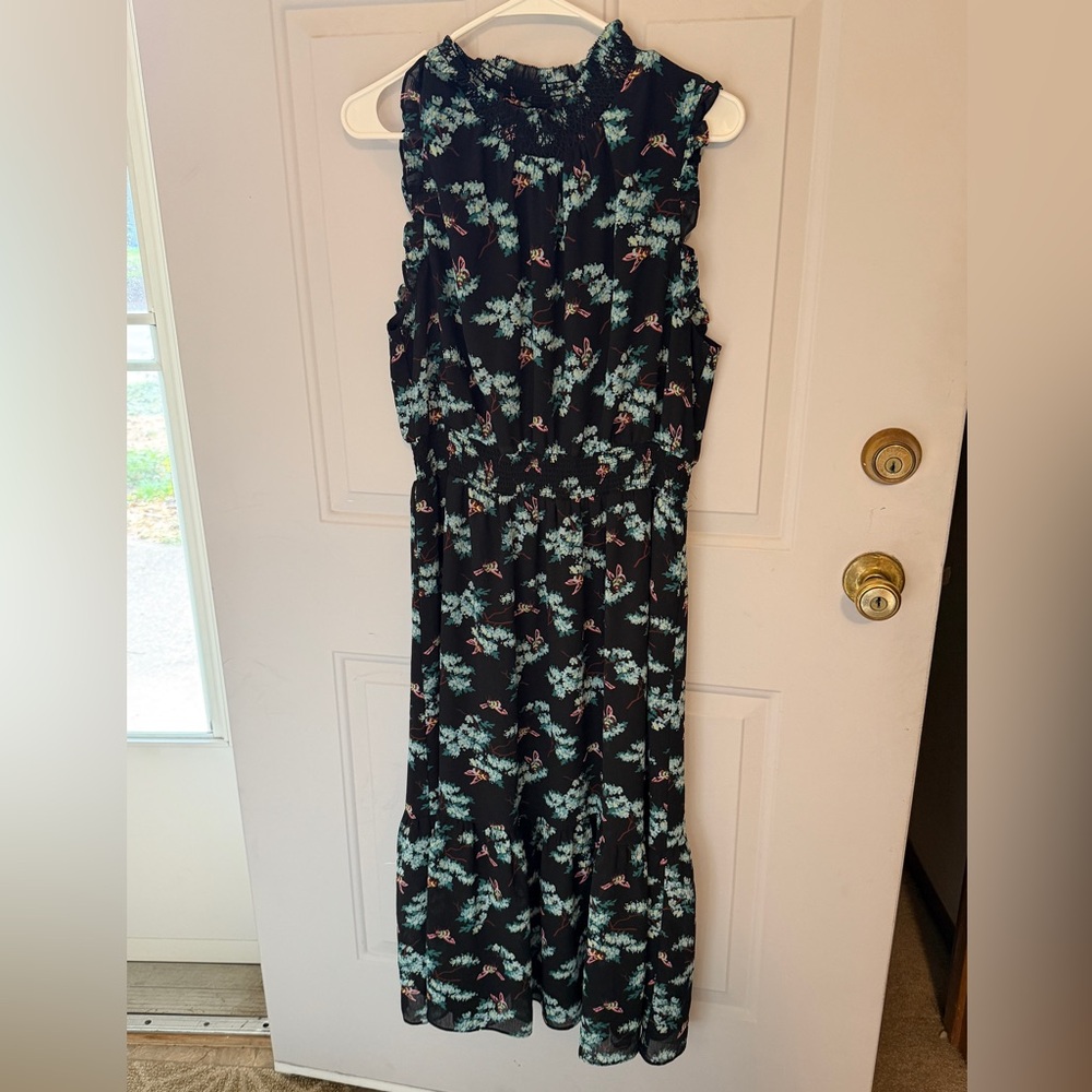 J. Crew Black Floral Maxi Dress in Botanical Bee Print - Picture 2 of 5